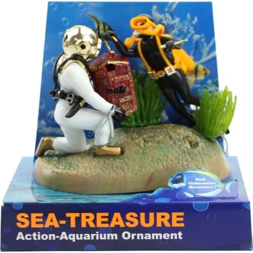 Aquarium Decor Treasure Hunter Diver Fish Tank Ornament Landscape Accessories