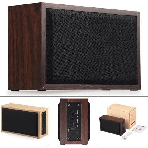 5W Wood Retro Music Stereo Speaker TF Card 3.5mm AUX Playback Function Bluetooth-compatible for Home Outdoor Camping Biking