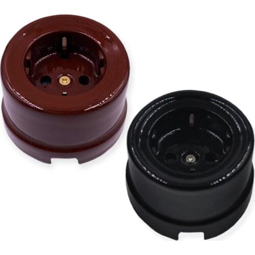 Home Improvement High Quality EU Ceramic Electrical Sockets Wall Mounted Personalized Fashion Wall Socket 16A