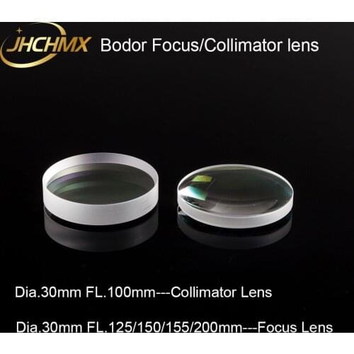 JHCHMX Fiber Laser Focus/Collimator Lens 0-2000W/6000W D30 F100/125/150/155/200mm Quartz Fused Silica For Bodor Fiber Laser Head