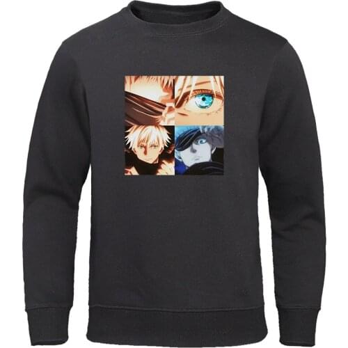 Gojo Satoru Printing Man Hoodies Hoodie Vintage Fleece Hoodies Male Harajuku Cartoon Streetwear Oversized Loose Mens Pullover