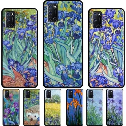 Irises Painting For OPPO A52 A72 A92 A83 A91 A5 A9 A31 A53 2020 Reno 4 Pro 2 Z A3S A5S A1K F5 Phone Case