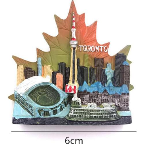 Canada 1Pcs Hot Sale New Maple Leaf Of Toronto 3D Fridge Magnets Travel Souvenir Refrigerator Magnetic Stickers Collection