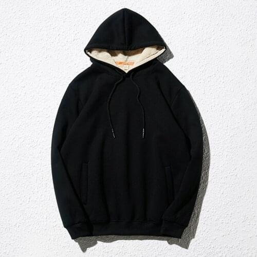 Cashmere Winter Hoodies Men with Hood Cotton Fleece Sweatshirts Velvet Sweatshirt Long Sleeve Solid Warm Jumper Warm Tracksuit