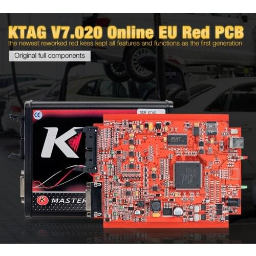 KESS V2.25 V7.020 EU Red ECM Titanium KTAG 4 LED Online Master Version BDM Frame fgtech ECU OBD Truck Programmer