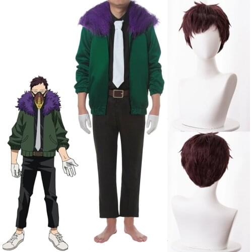 My Hero Academia Kai Chisaki Cosplay Costume Anime My Hero Academia Cosplay Men Halloween Cos Costume Coat Pants Gloves and Wig