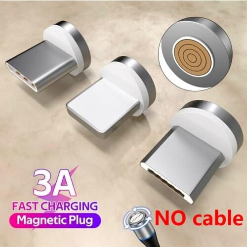 12th Round Magnetic Cable plug for iPhone Type C Micro USB C Plugs Fast Charging Adapter Phone Microusb Type-C Magnetic Plug