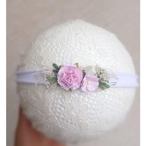 Soft Pink Flower Floral Nylon Skinny Headband