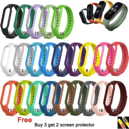 Soft Silicone Wrist Band Strap Watchband for XIAOMI MIBand 5 Bracelet Replacement Colorful Strap for mi band 5 strap