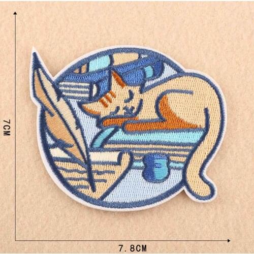 Lazy White Cat Iron On Patch Embroidered Clothes Patch For Clothing Woman Clothes Stickers Garment Apparel Accessories