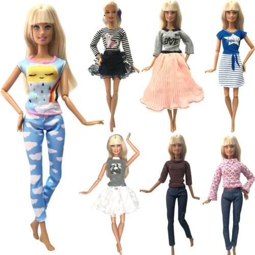 NK 2021 Newest Doll Dress Beautiful Handmade Party ClothesTop Fashion Dress For Barbie Noble Doll Best Child Girls'Gif JJ