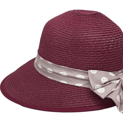 2021 womens new bowknot straw hat adult summer sunscreen leisure cap wide beach fresh raffia shading sunshade cap