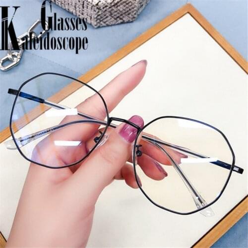 Anti Blue light Vintage Eyeglasses Frame Women Men Irregular Metal Glasses Frame Unisex Oversized Optical Prescription Spectacle