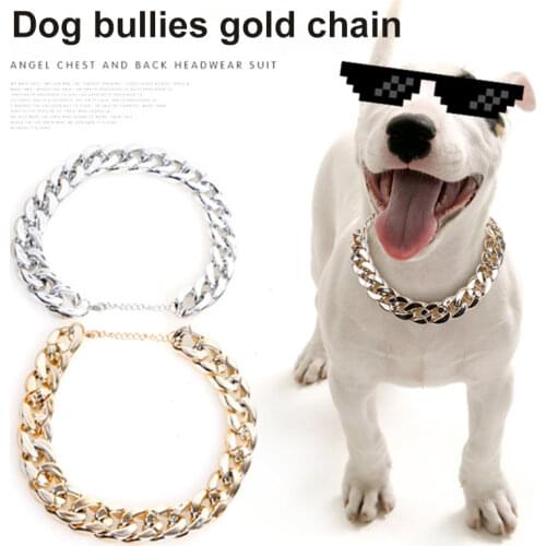 Pet Chain Dog Collar Dog Leash 47cm Stainless Steel Necklace French Bulldog Pitbully Collar Strap Pet Prodcut Dog Accessories