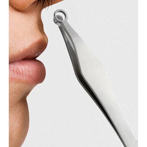 Nose Hair Tweezers 360 Degree Round Head Multipurpose Waterproof Nose Hair Trimmer Tweezers Steel Nose Hair Removal for Face