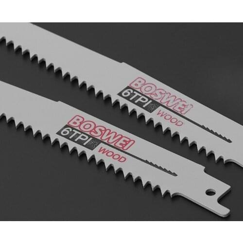 2pcs High Carbon Steel 6TPI 200mm Reciprocating Saw Blade For Cutting Metal Wood