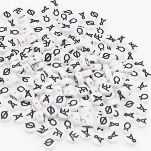 CHONGAI 300Pcs Oblate Acrylic European vowel Letter Beads White Round Bracelet Jewelry Beads&Jewelry Making 4*7MM