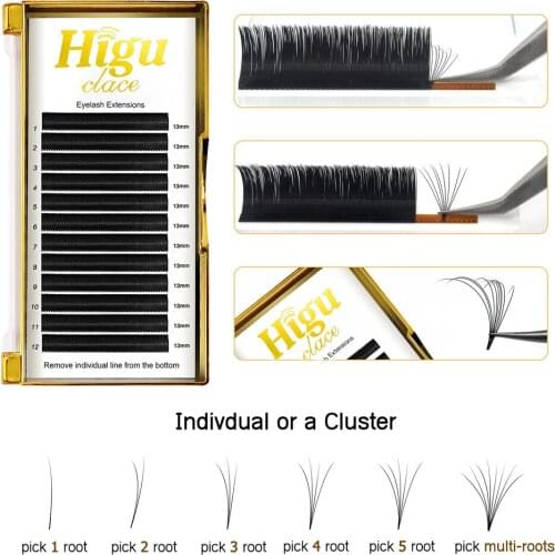 Higuclace Easy Fan Volume Lashes Auto Bloom Individual Eyelash Extension Flowering Self-Making Fans soft makeup eyelash Salon