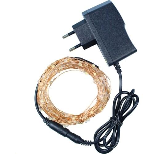 10m 100 LED Copper Wires Led Fairy string Lights Chrismas Holiday Decoration String Lights+12V1A Adapter (EU,UK,US,AU Plug)