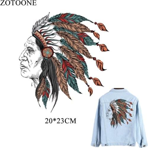 ZOTOONE DIY Indians Pyrography Patches Thermo-stickers For Clothes Jeans Heat Thermotransfer Appliqued Clothing Dresses B