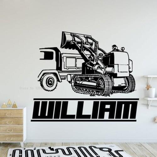 Agricultural Industry Tool Cart Vinyl Wall Stickers Home Art Boys Room Exquisite Decor Excavator Personalized Decals YT6092