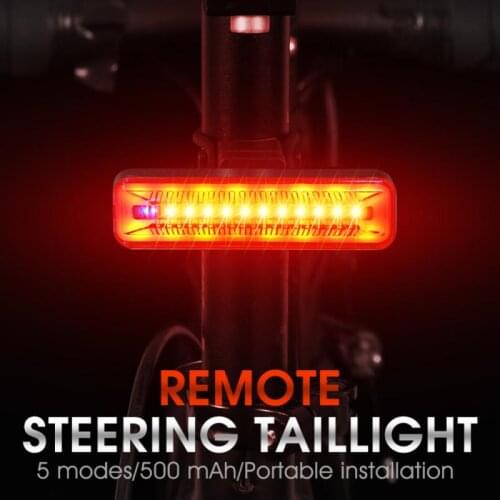 WEST BIKING Bicycle Tail Light Wireless Remote Control Taillight Cycling Turn Signal Riding Warning Light USB Charging Lamp