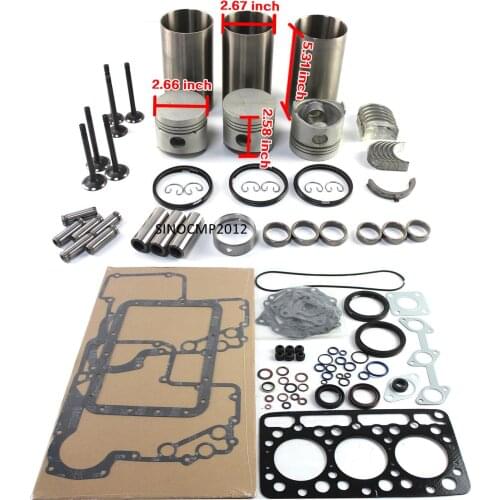 Kubota D750 D750-B Engine Overhual Rebuild Kit & Valves For Bobcat B5200 B7100HST Tractor Loader Truck Excavator Repair Parts