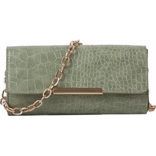 Women Mini Retro Shoulder Bag Classic Crocodile Pattern Handbag Faux Leather Chain Strap Clutch Underarm bag