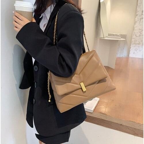 Retro chain PU leather messenger bag womens winter 2021 ladies trend handbag messenger bag