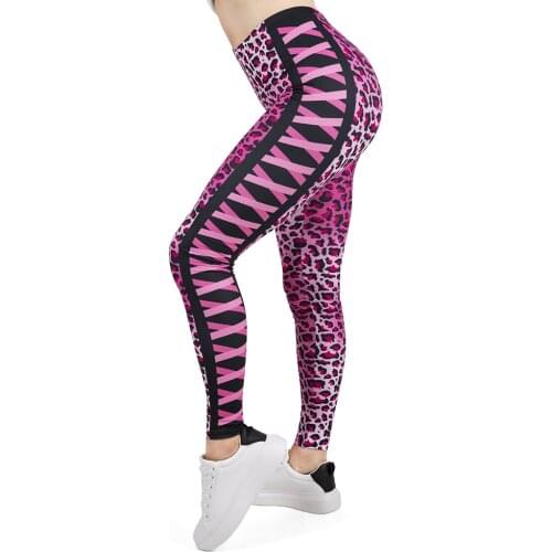Women Legging pink leopard Printing Leggins Slim High Elasticity Legins Popular Fitness Leggings Female Pants