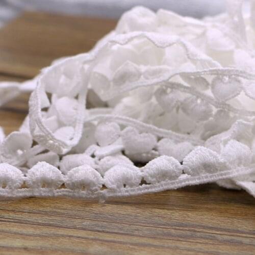 1.3 cm small heart white embroid sewing ribbon guipure lace trim or fabric warp knitting DIY Garment Accessories