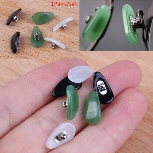 1 Pair Anti-slip Jade Nose Pads Stick On Screw-in Nose Pad For Eyeglasses Glasses Accessories