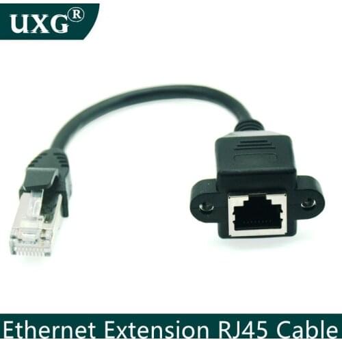1pcs 8Pin RJ45 Cable Male to Female Screw Panel Mount Ethernet LAN Network 8 Pin Extension Short Cable 15cm 30cm 1m 3m 5m 10m