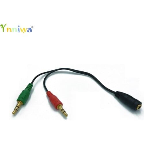 10pcs 3.5mm 1 Female to 2 male AUX Audio Cable Mic Splitter Cable Earphone Headphone Adapter Cable for Phone pad Mobile