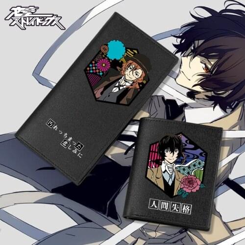 2021 Anime Bungou Stray Dogs Osamu Dazai Chuya Long Short Purse PU Folding Wallet Cartoon Card Holdr Billfold Student Xmas Gift