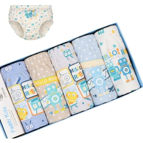 5pcs Cotton Children Underwear for Boys Briefs Spandex Robot Elastic Panties Kid Clothes 3 4 5 6 7 8 9 10 12 Year Old OBU203123