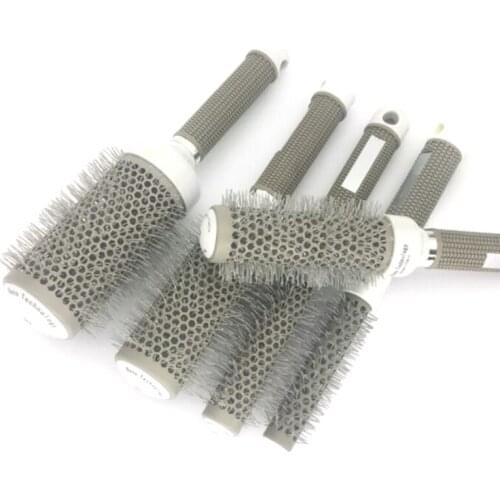 5pcs Round Rolling Hair Brush Set Barrel Curling Brush Comb Hair Styling Tools Professional Barber Salon Products Comb For Girls