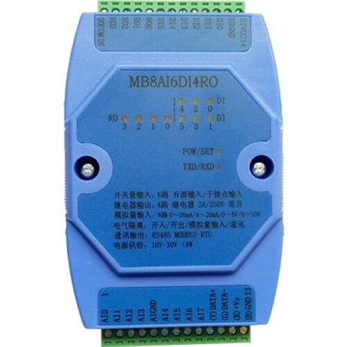 8 way analog input 6 switch input 4 relay output collection module RS485 MODBUS