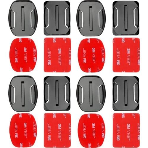 8pcs Flat Curved Base Mount and Adhesive Stickers for GoPro Hero 5 6 4 3+ 3 Yi 4K SJCAM SJ4000 Mount for Gopro Accessories Set