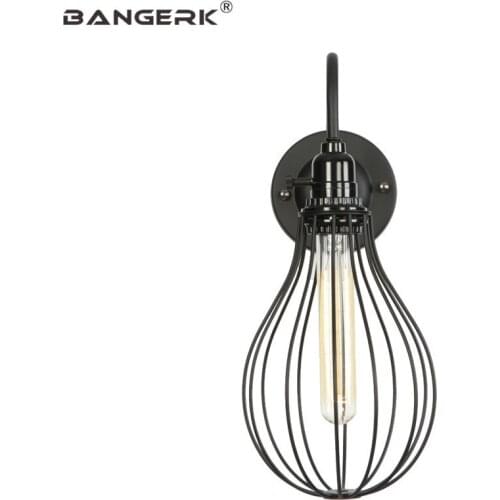 American Industrial Vintage Wall Light LED Edison Sconces Switch Iron Cage Retro Loft Wall Lamp Home Decor Lighting Wandlamp