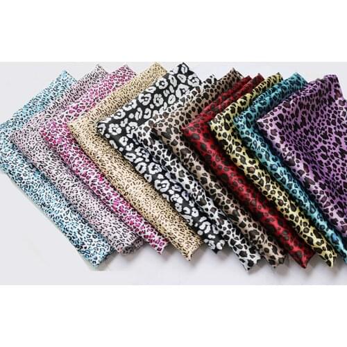 By Meter Africa Leopard Printed Satin Fabric Material For Scarf Lining Diy