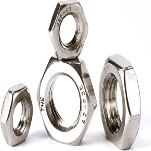 Free delivery 304 stainless steel hexagonal thin nut / flat thin nut M2.5M3M4M5M6M8M10M12M14M16M18M20M24