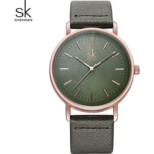 Shengke Top Brand Luxury Ladies Quartz Watch Clock Leather Strap Reloj Mujer 2019 Fashion Women Wrist Watches Relogio Feminino