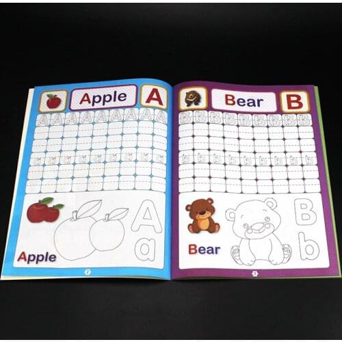 Children Practice Preschool Cartoons English Alphabet Calligraphy Montessori for Kids Copybook Kids Tracing Book for Handwriting