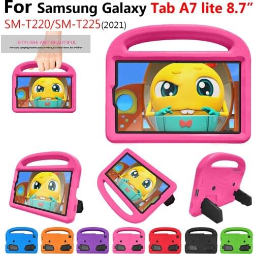 For Samsung Galaxy Tab A7 Lite 2021 8.7inch T220 T225 Kids Eva Shockproof Lightweight Dropproof Stand Case Tablet Back Cover