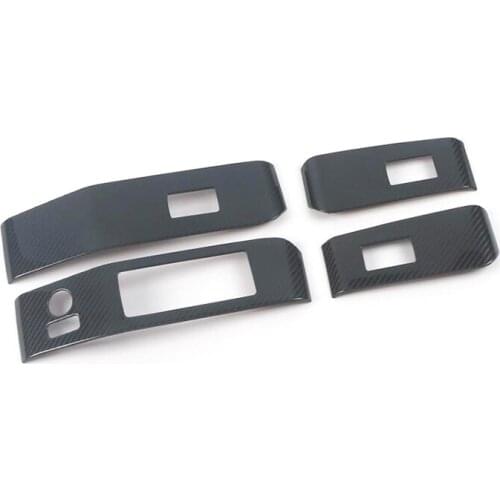 For Toyota Highlander 2020 2021 2022 Stainless Carbon Door Window glass Lift Control Switch Panel Cover Trim LHD Car Styling