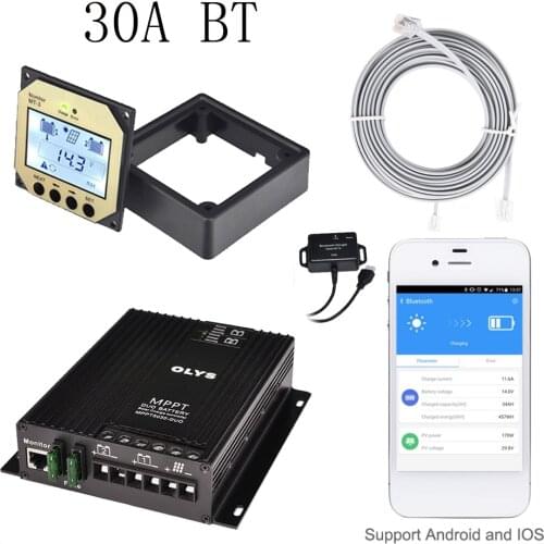OLYS 30A MPPT Dual Battery Charging Bluetooth Mppt Solar Charge Controller RV Controller Different Voltage Batteries Simultane