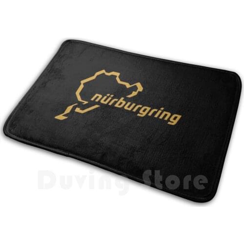 Nurburgring Gold Fan Art Logo Mat Rug Carpet Anti-Slip Floor Mats Bedroom Nurburgring Green White Germany Carbon Track