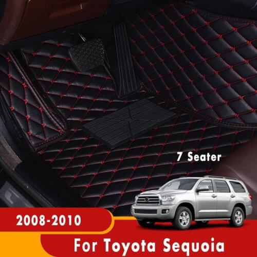 For Toyota Sequoia 2008 2009 2010 (7 seats) Car Floor Mats Auto Interior Accessories Carpets Foot Rugs Artificial Leather Pads