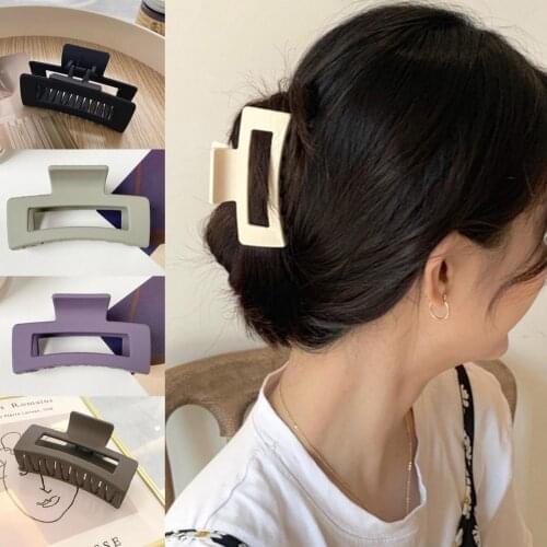 Beautiful Hair Clip Simple Solid Color Wear-resistant Square Large Hair Barrette Hair Claw Hair Accessoriesfor Daily Wear